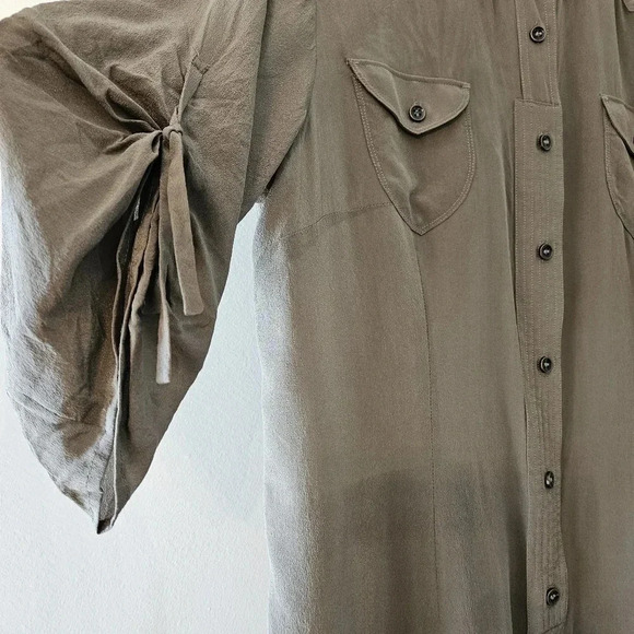 Maryan Mehlhorn Silk Green Quarter Sleeve Mini Dress Size Small. - Picture 6 of 16